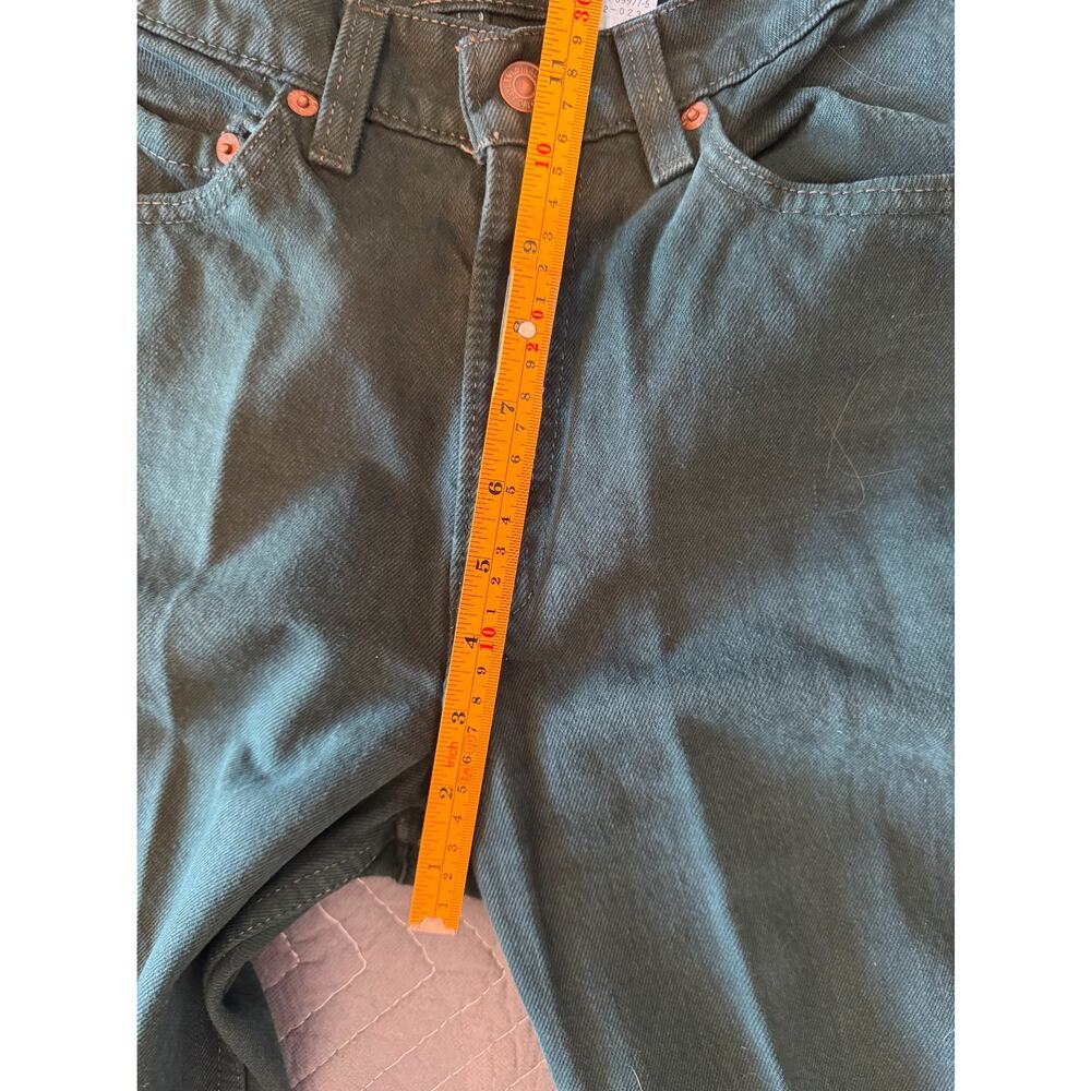 Levi's 512 Slim Fit Straight Leg Jeans Green Women 5 Short 90s VTG Made in USA - Picture 8 of 9